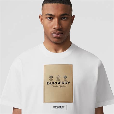 burberry label applique|Burberry Label Appliqué Cotton Oversized T.